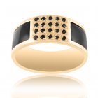 Мужское кольцо с чёрными  бриллиантами 
