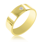 Золота обручка з діамантом «Єдність»