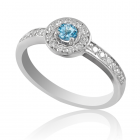 Помолвочное кольцо с топазом и бриллиантами «Гиза»