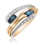 Золотое кольцо с синим топазом