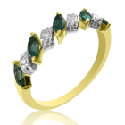 Золотое кольцо-веночек с изумрудами и бриллиантами