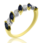 Золотое кольцо с сапфирами и бриллиантами "Сапфировый веночек"