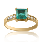 Золотое кольцо с изумрудом и бриллиантами «Жаклин»