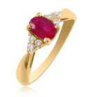 Золотое кольцо с рубином и бриллиантами «Икона стиля»