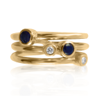 Золотое кольцо «Idilia» с сапфирами и бриллиантами