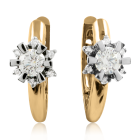 Золоті сережки з крупними діамантами «Flora-2»