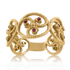 Золотое кольцо с рубинами «Уникальная»