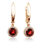 Golden earrings with garnet and zircon «Gioiello della Natura»