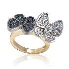 Золотое кольцо с бриллиантами «Лунные бабочки»