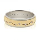 Обручальное кольцо с сапфирами из двух цветов золота «Provence»