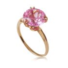 Золотое кольцо с розовым топазом 4.20 Ct «Грация»