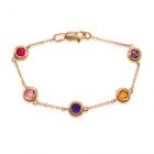 Золотой браслет с разноцветными камнями «Монпансье»