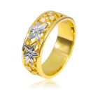 Обручальное кольцо из золота  с бриллиантами «Две звезды»