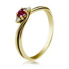 Золотое кольцо с рубином и бриллиантами для предложения «Эвери»