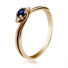 Золотое кольцо с сапфиром и бриллиантами для предложения «Эвери»