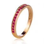 Золотое кольцо с дорожкой рубинов «Верность»