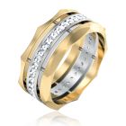 Золотое обручальное кольцо  с бриллиантами «Триада союза»
