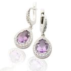 Gold earrings with amethyst «Dream»