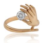 Золотое кольцо «Рука и сердце»