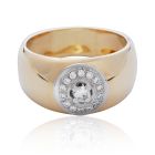 Широкое обручальное кольцо с бриллиантами 0.24 ct «Знатная дама»