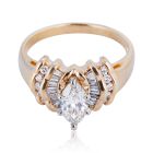 Золотое кольцо с бриллиантом огранки маркиз «Марион»