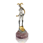 Серебряная статуэтка с позолотой "Девушка Джокер"