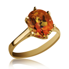 Золотое кольцо с овальным мистик топазом  «Мидея»