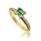 Золотое оригинальное кольцо с изумрудом «Венецианская ночь»