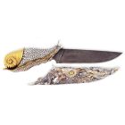 Серебряный охотничий нож с позолотой «Улитка»