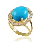 Золотое кольцо с бирюзой «Магдалена»