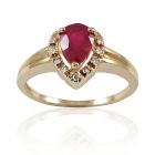 Золотое кольцо с рубином и бриллиантами «Исида»