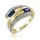 Золотое кольцо «Маргарита» с сапфирами