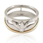 Золотое обручальное кольцо с бриллиантами "Цветок лотоса"
