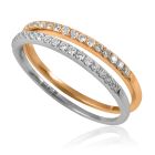 Золотое двойное кольцо с бриллиантами «Притяжение»