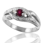 Золотое кольцо с рубином и бриллиантами «Вариация»