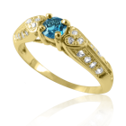 Золотое кольцо с топазом «Белое сердце»