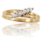 Золотое кольцо с дорожкой 7 бриллиантов «Желание»
