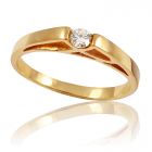 Золотое кольцо с одним бриллиантом «Романтика»
