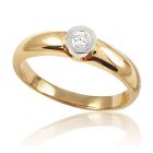 Золотое кольцо с бриллиантом 0,09 ct «Нарцисса»