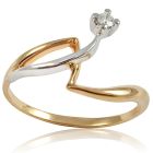 Золотое кольцо с бриллиантом «Росток»