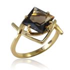 gold ring with раухтопазом «Smoky star»