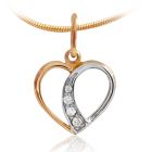 Золотой кулон с бриллиантами «Влюбленное сердце»