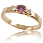 Золотое кольцо с аметистом и бриллиантами «Нежная Фиалка»