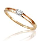 Золотое кольцо с бриллиантом 0,06 карат «Камелия»