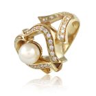 Золоте кільце з перлинами «Весільний настрій»