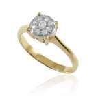 Золотое кольцо с россыпью бриллиантов «Иланна»