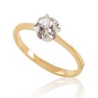 Золотое кольцо с бриллиантом «Нарцисса»
