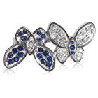 Эксклюзивное кольцо с бриллиантами и сапфирами «Танец бабочек»