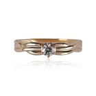 Золотое переплетенное кольцо с бриллиантом 0,1 Ct «Долина грез»
