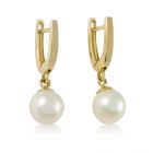 Золоті сережки вісюльки з перлами «Філігранний сюрприз»